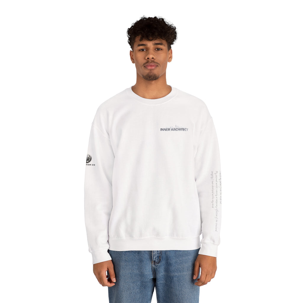 "Inner Architect" Crewneck Sweatshirt- Sleeve Printed Affirmation