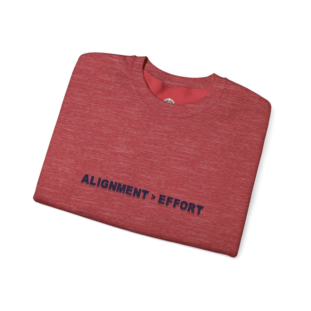 “Alignment > Effort” Crewneck Sweatshirt- Sleeve Print Affirmation