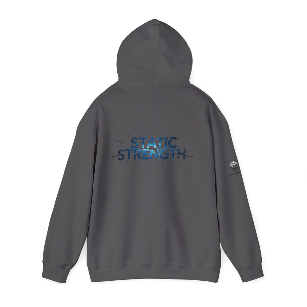 “Static Strength” Hoodie Sweatshirt- Sleeve Print Affirmation