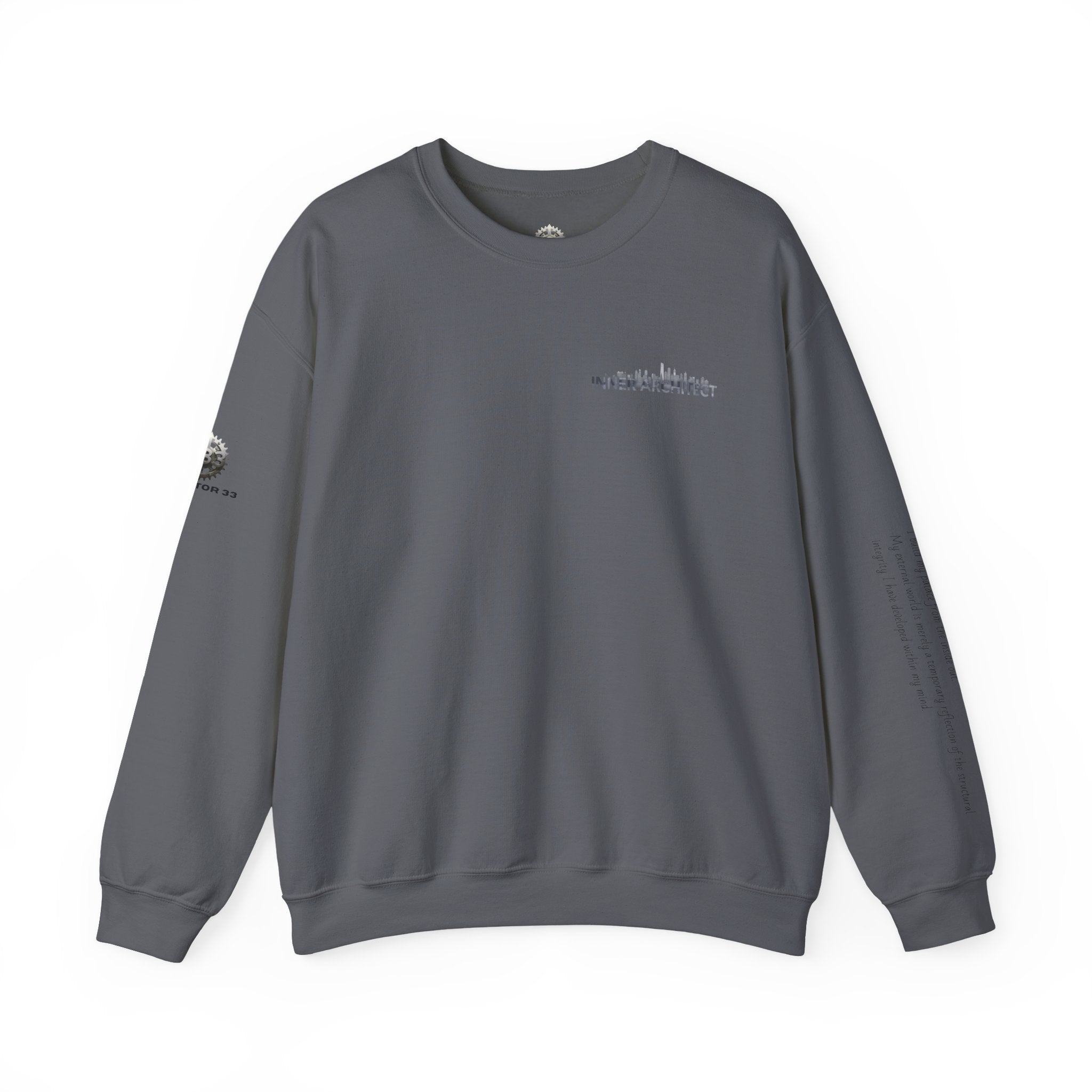 "Inner Architect" Crewneck Sweatshirt- Sleeve Printed Affirmation
