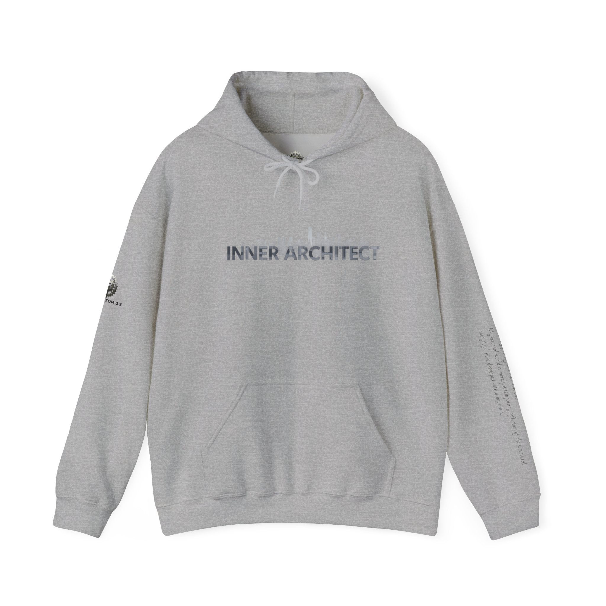 "Inner Architect" Hoodie Sweatshirt- Sleeve Printed Affirmation