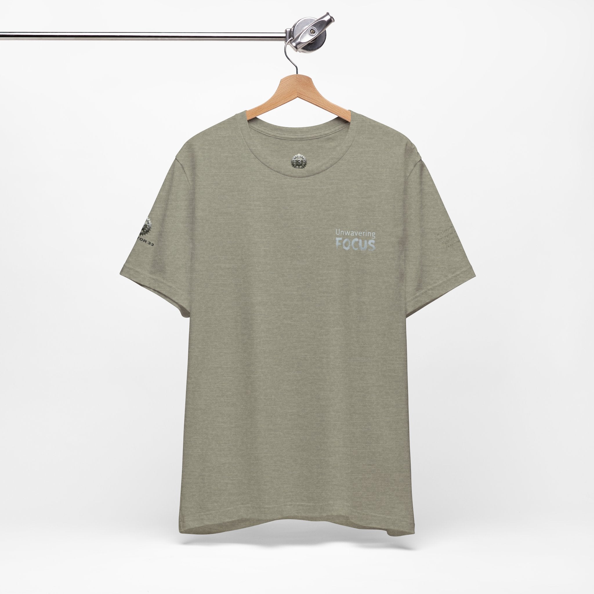 Unwavering Focus Tee — Affirmation Sleeve Graphic T-Shirt