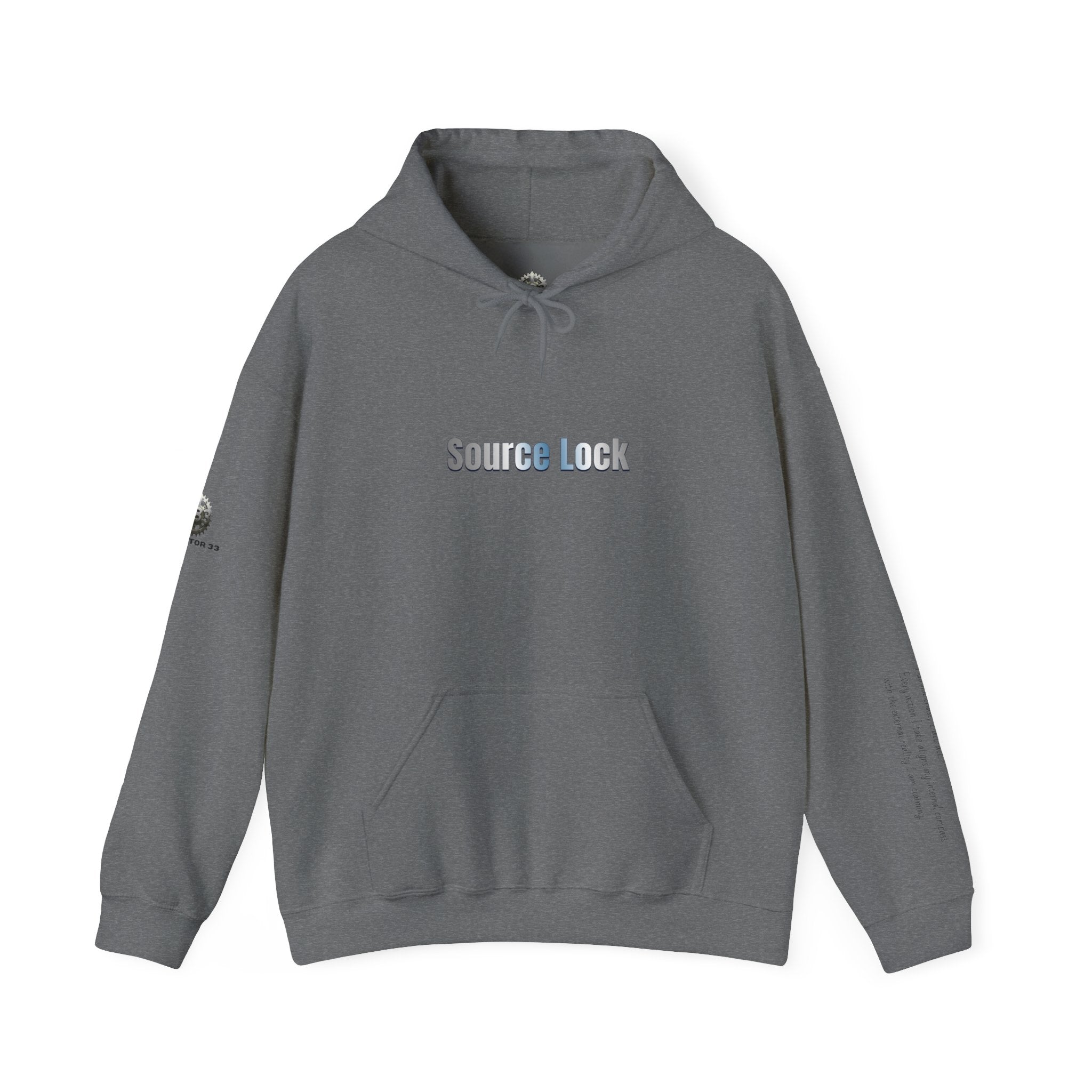 “Source Lock” Hoodie Sweatshirt- Sleeve Print Affirmation