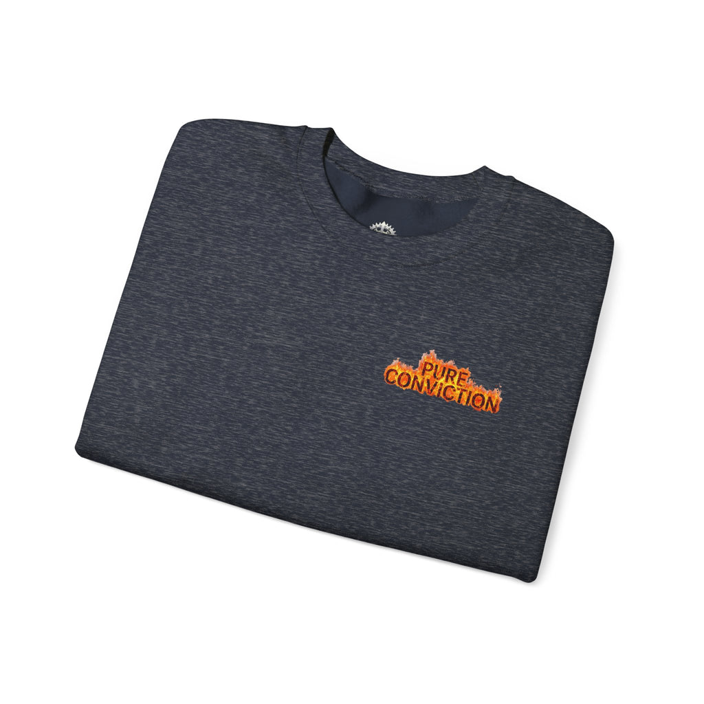 "Pure Conviction” Sweatshirt -Sleeve Print Affirmation