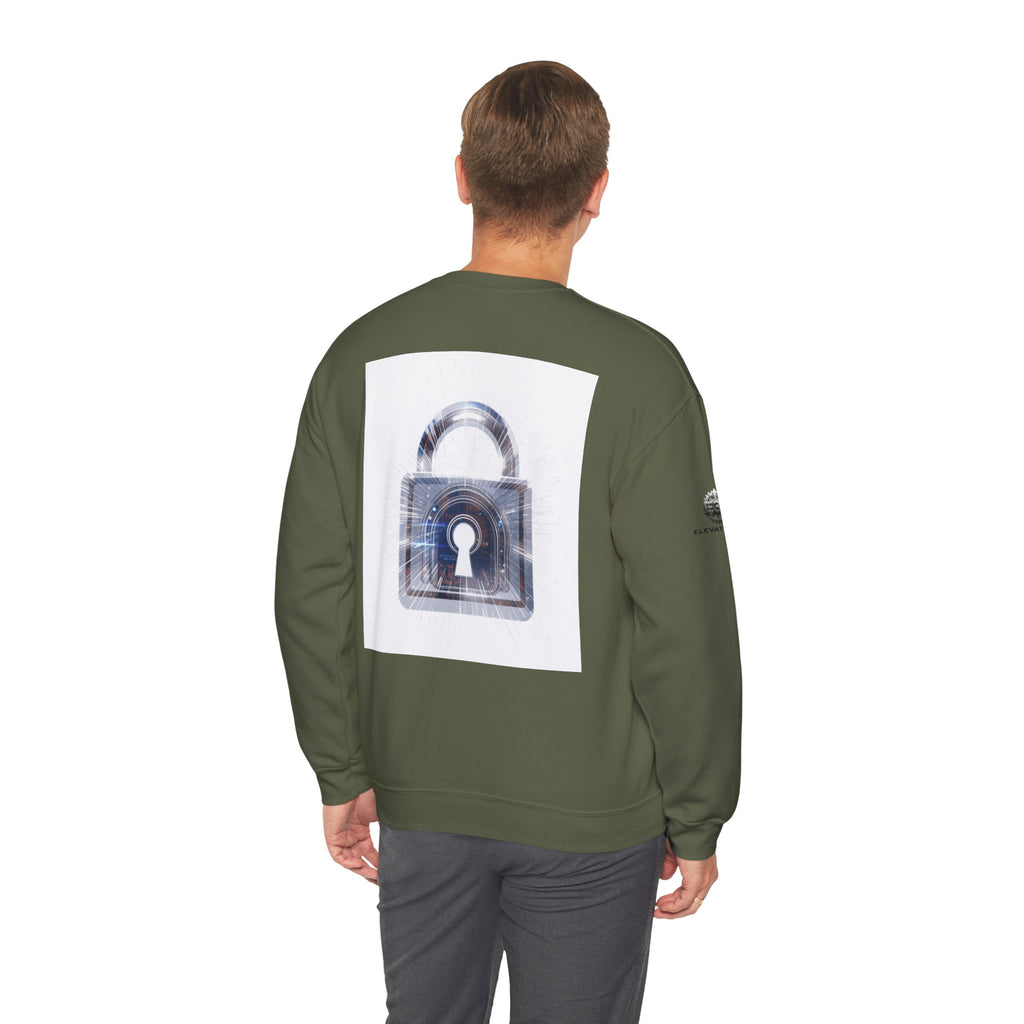 “Source Lock” Crewneck Sweatshirt- Sleeve Print Affirmation