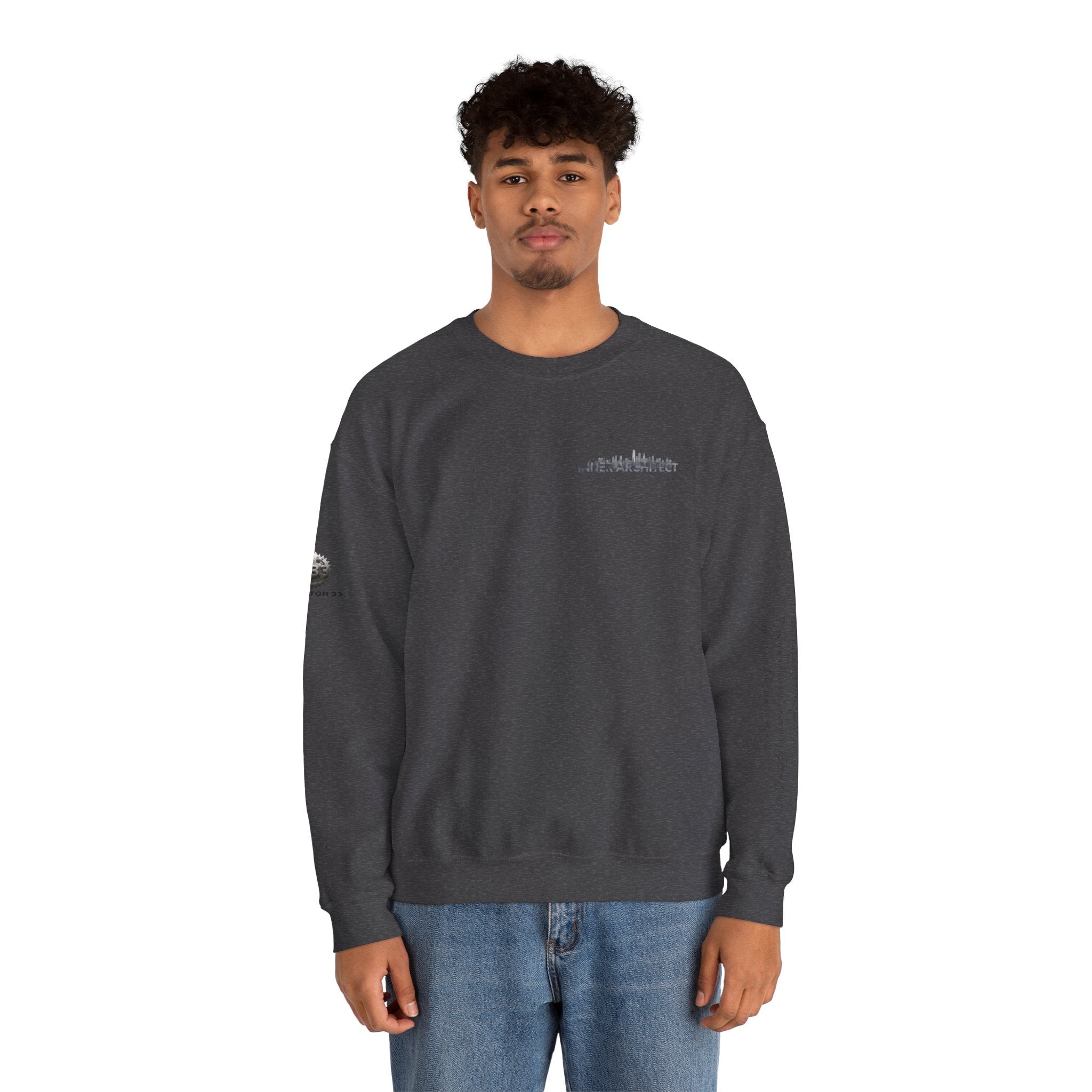 "Inner Architect" Crewneck Sweatshirt- Sleeve Printed Affirmation