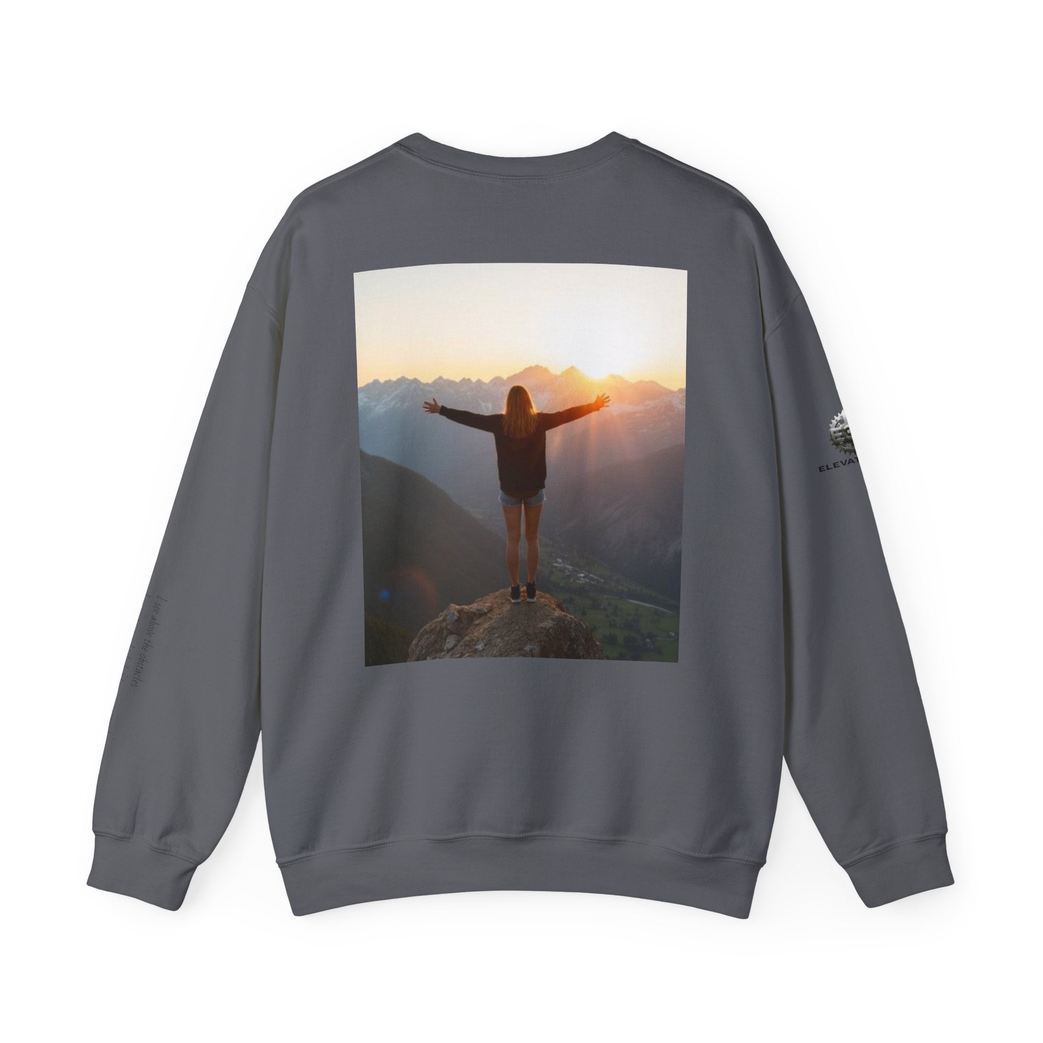 "View Point" Crewneck - Heavyweight Sleeve Print Sweatshirt