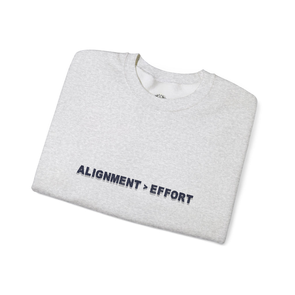 “Alignment > Effort” Crewneck Sweatshirt- Sleeve Print Affirmation