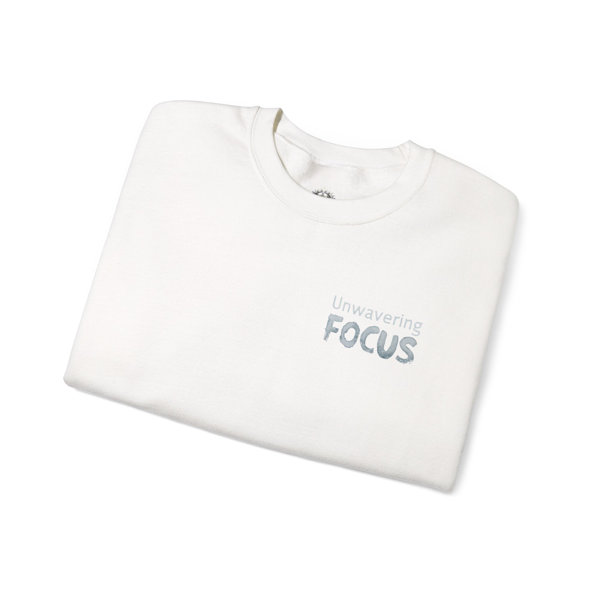 “Unwavering Focus” Crewneck Sweatshirt- Sleeve Print Affirmation