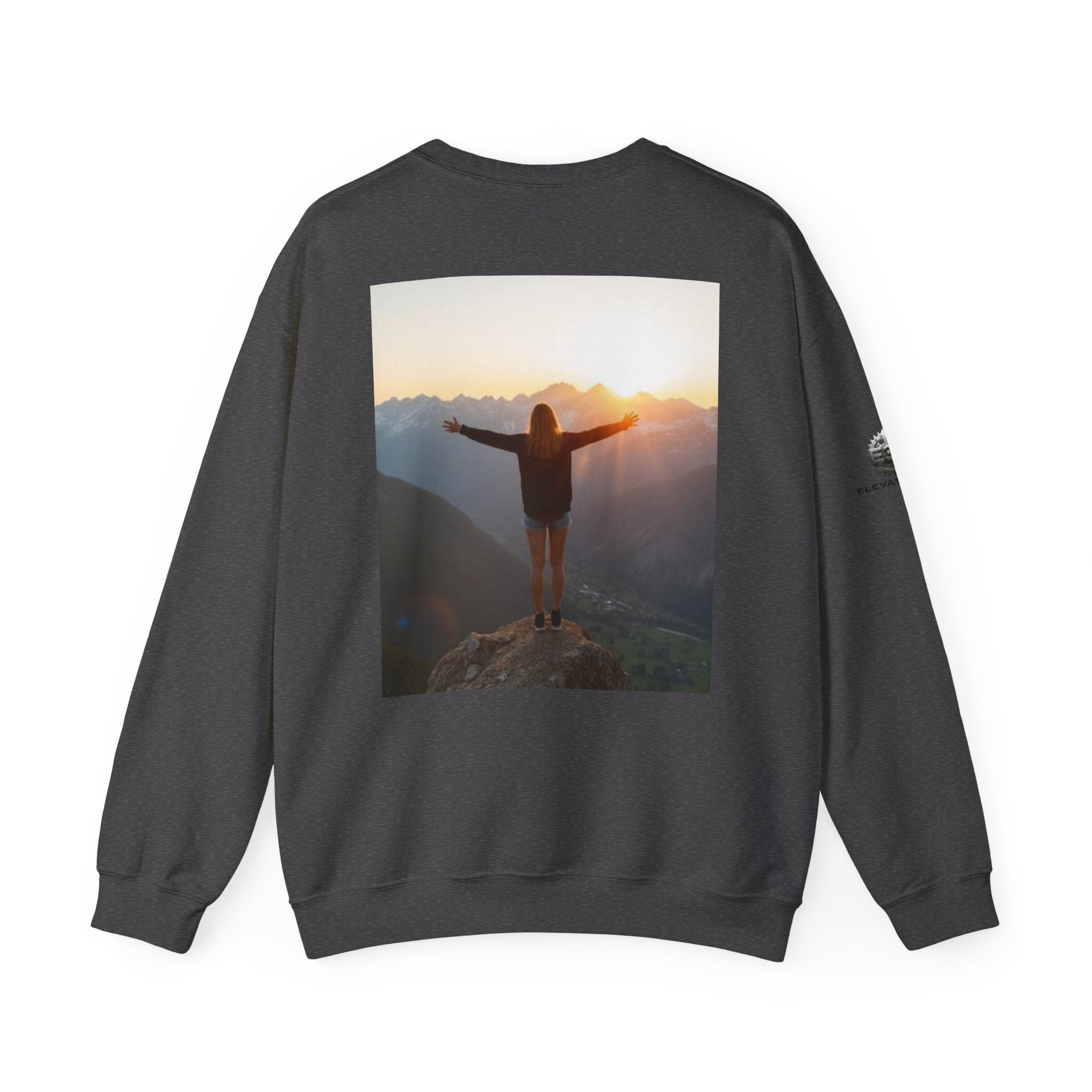 "View Point" Crewneck - Heavyweight Sleeve Print Sweatshirt
