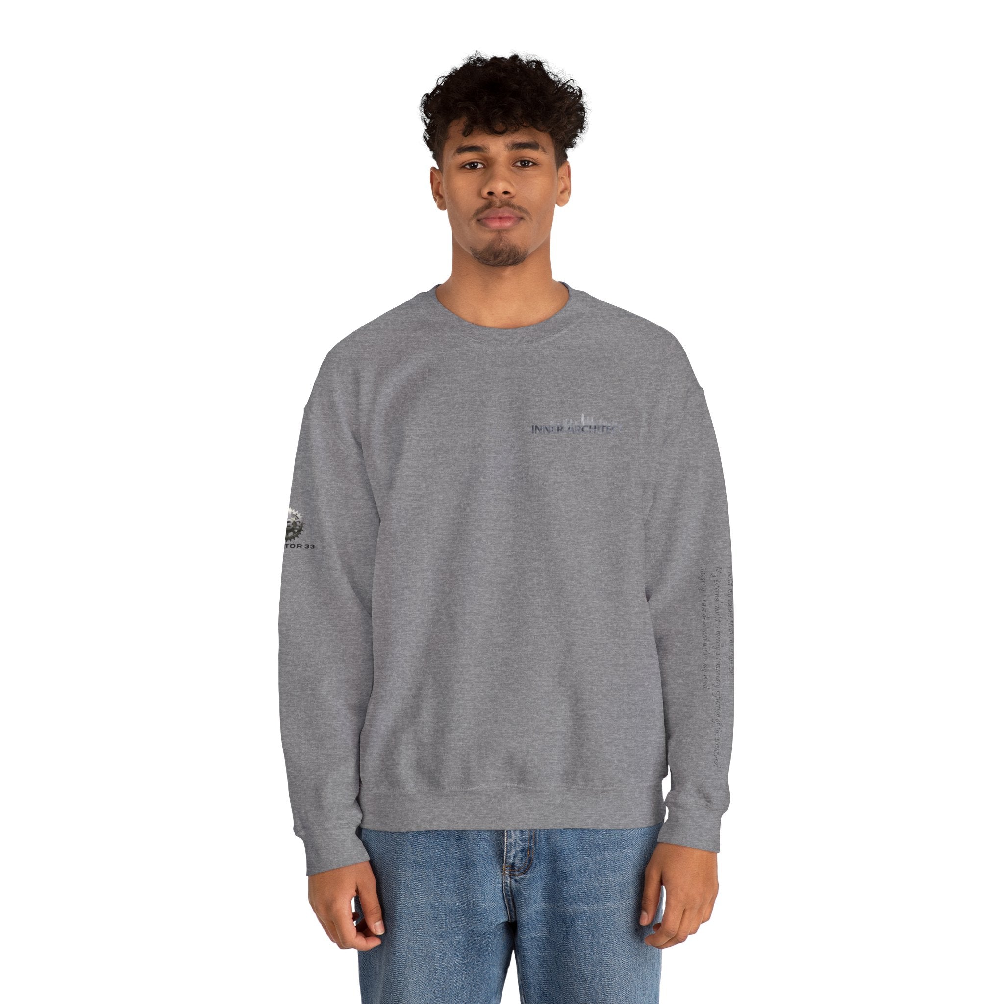 "Inner Architect" Crewneck Sweatshirt- Sleeve Printed Affirmation