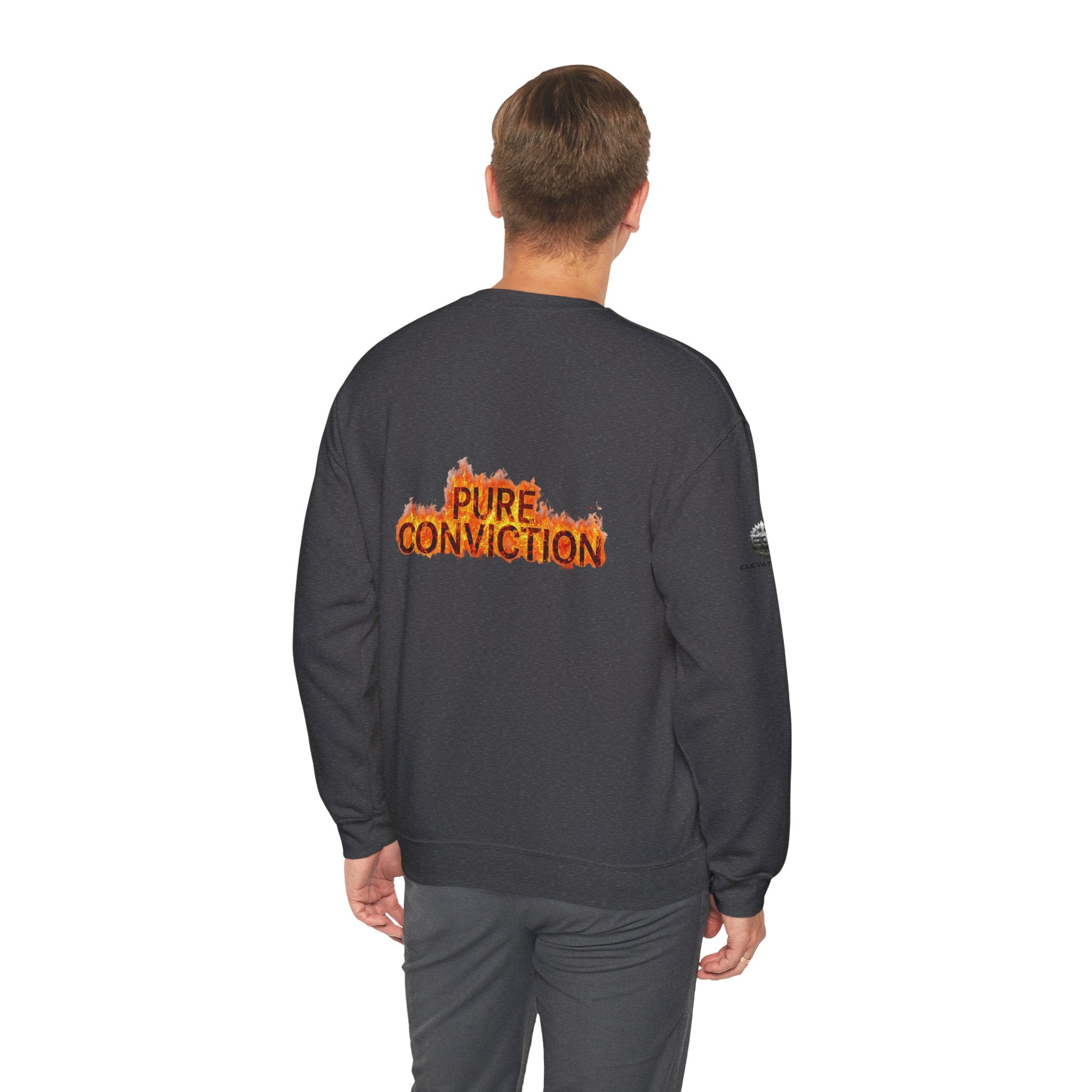"Pure Conviction” Sweatshirt -Sleeve Print Affirmation