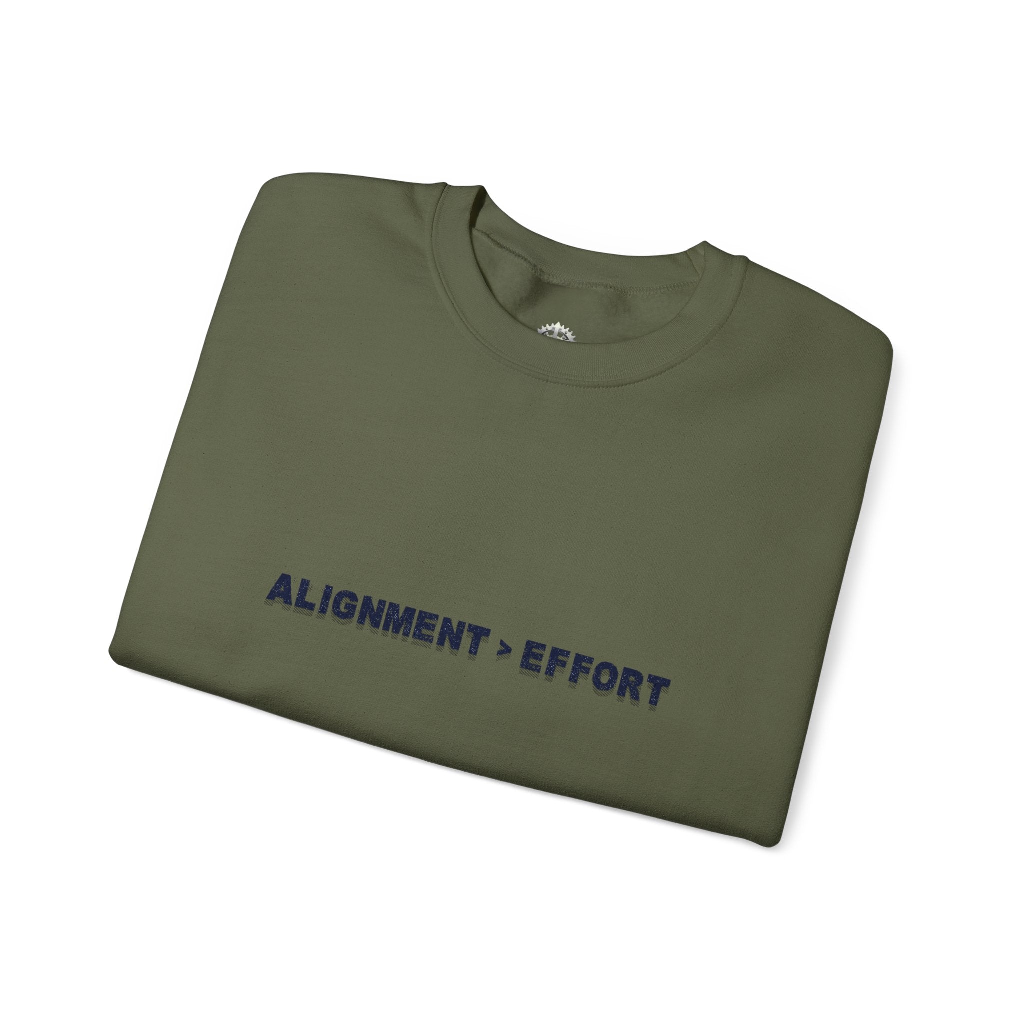 “Alignment > Effort” Crewneck Sweatshirt- Sleeve Print Affirmation