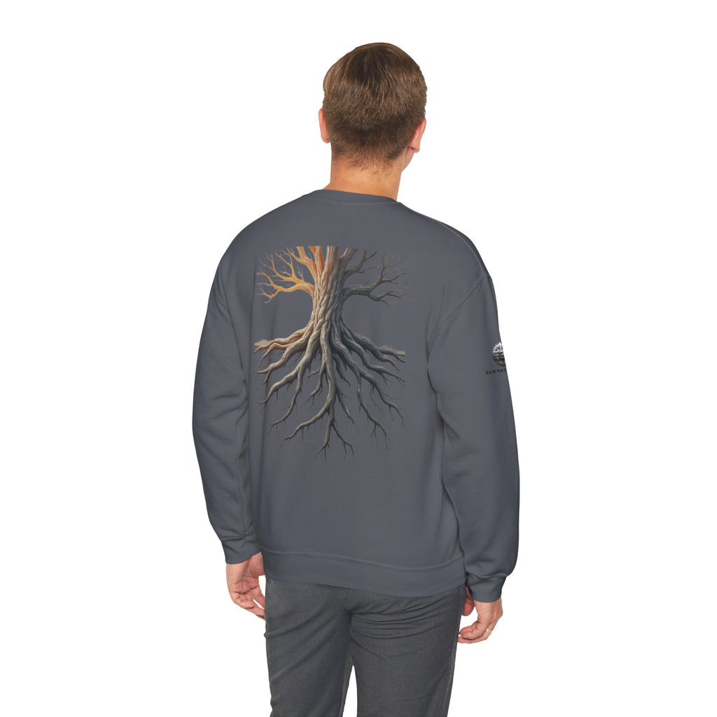 "Solid Roots" Crewneck - Heavyweight Sleeve Print Sweatshirt