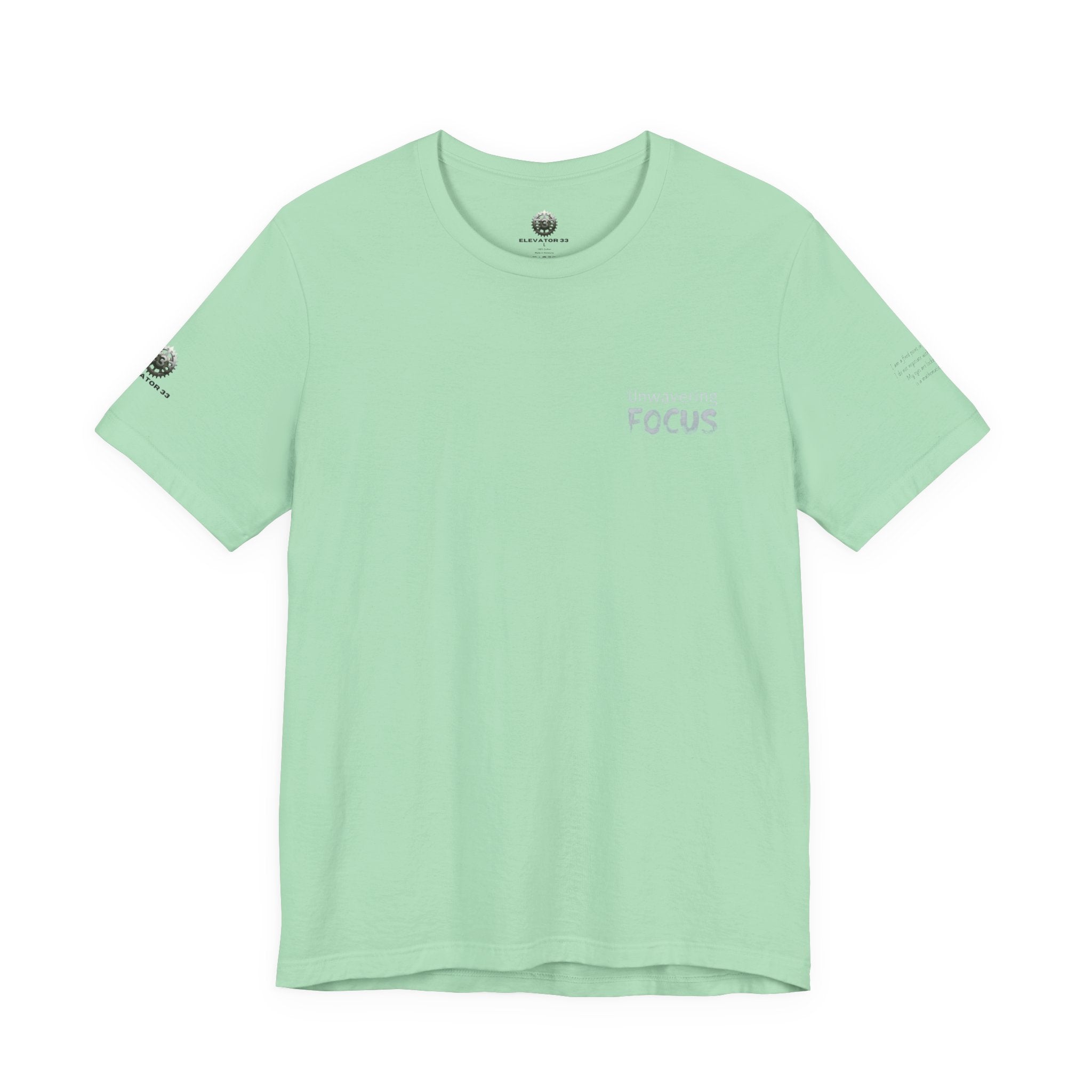 Unwavering Focus Tee — Affirmation Sleeve Graphic T-Shirt