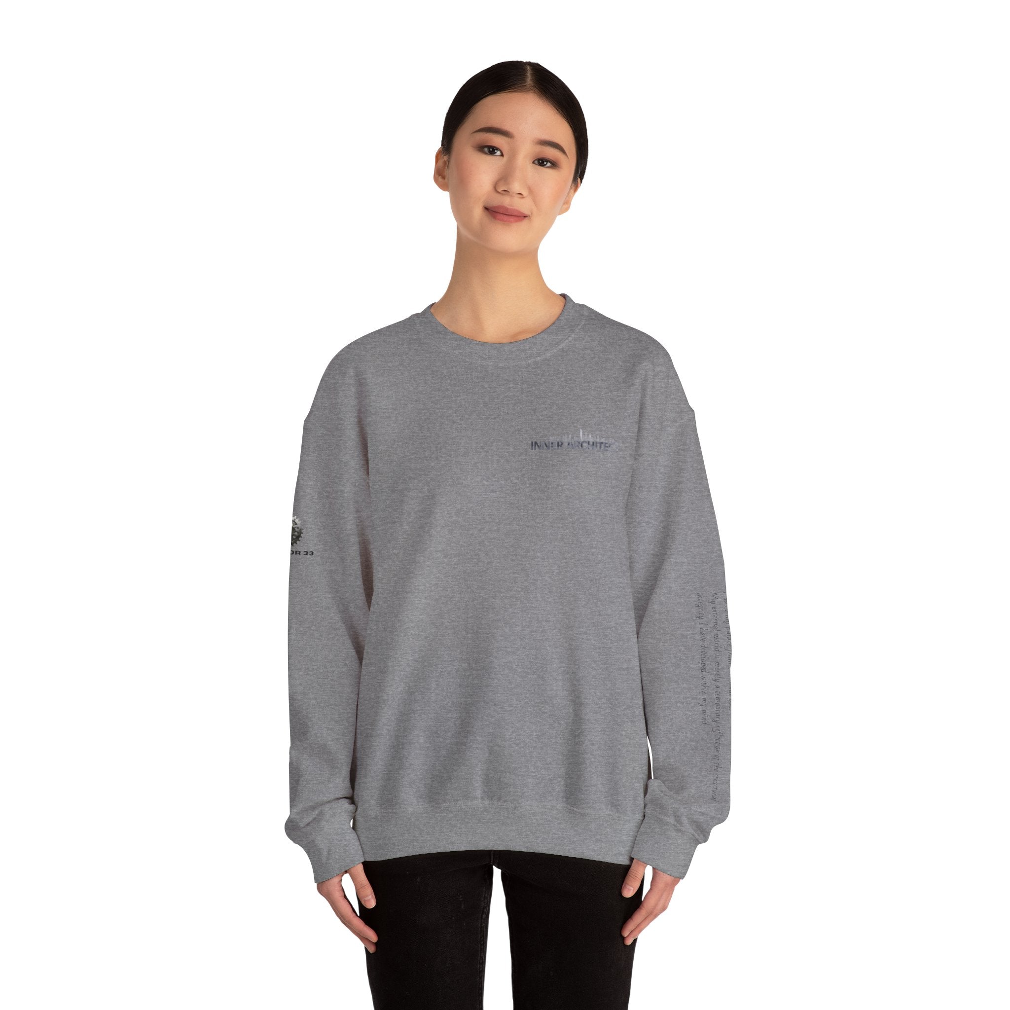 "Inner Architect" Crewneck Sweatshirt- Sleeve Printed Affirmation