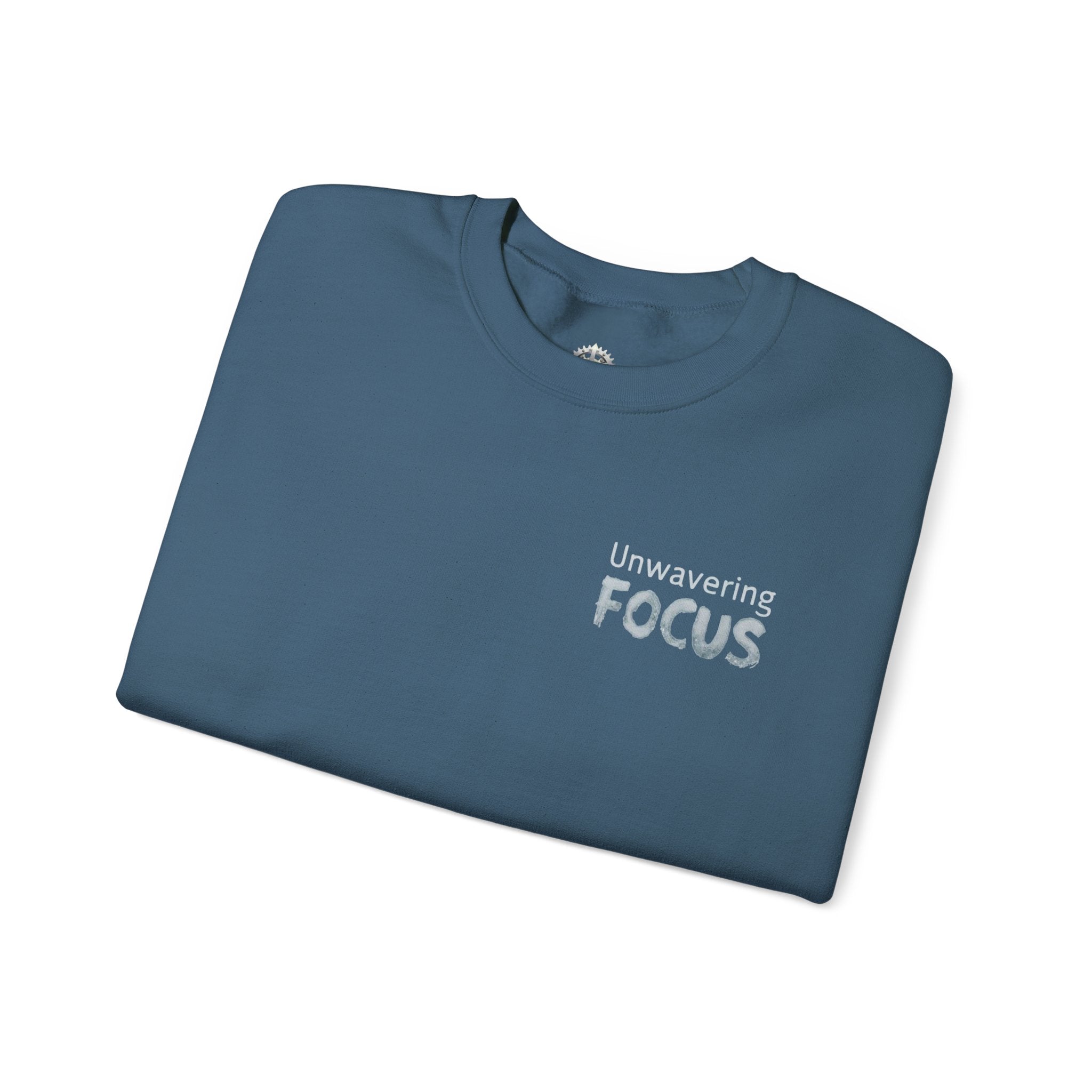 “Unwavering Focus” Crewneck Sweatshirt- Sleeve Print Affirmation