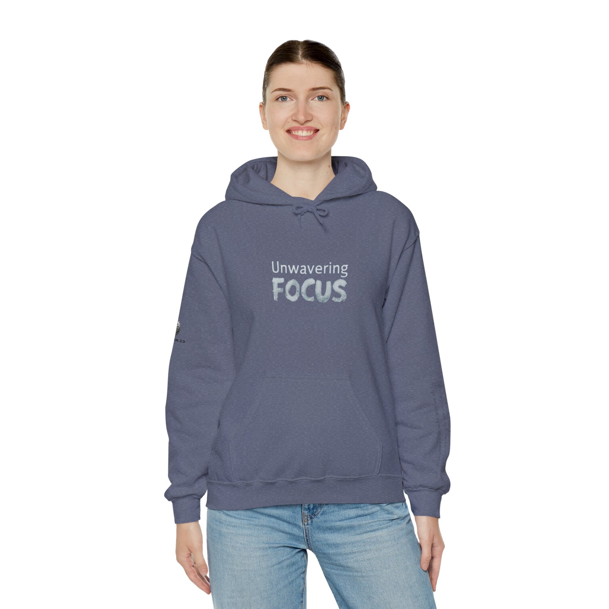 “Unwavering Focus” Hoodie- Sleeve Print Affirmation