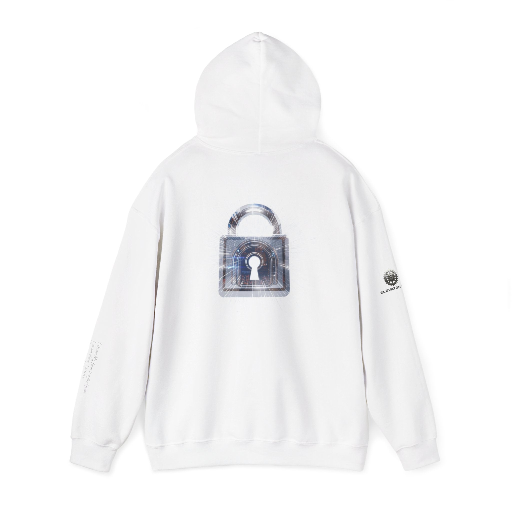 “Source Lock” Hoodie Sweatshirt- Sleeve Print Affirmation