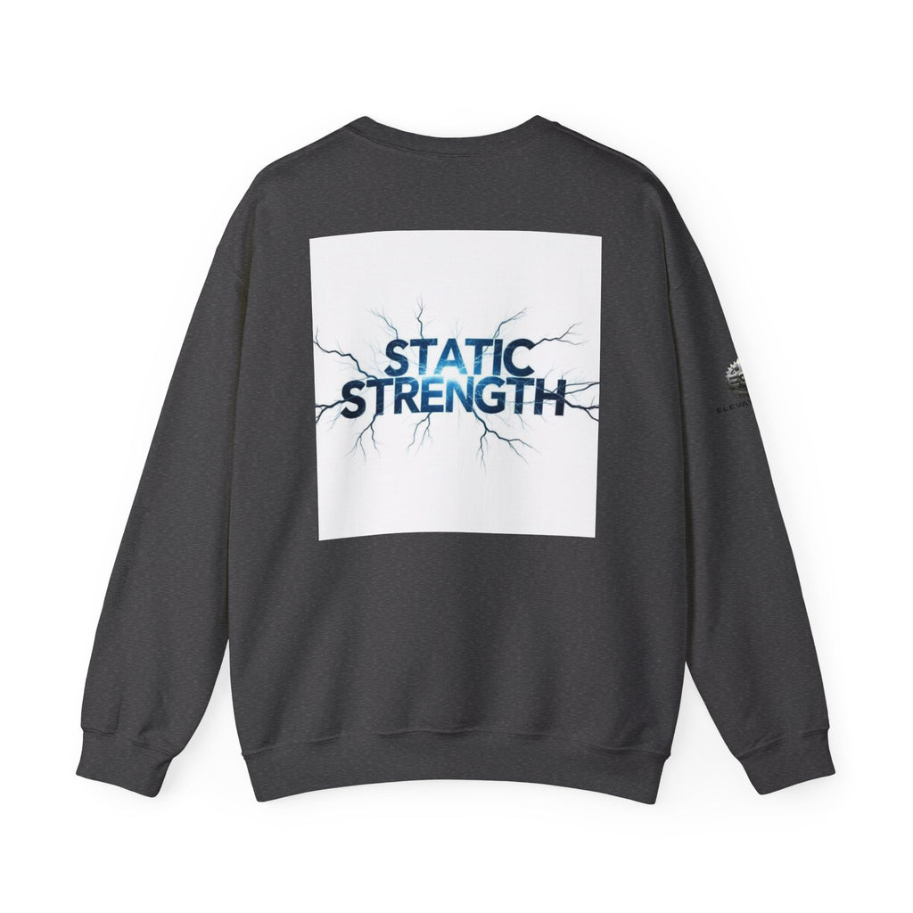 “Static Strength” Crewneck Sweatshirt- Sleeve Print Affirmation