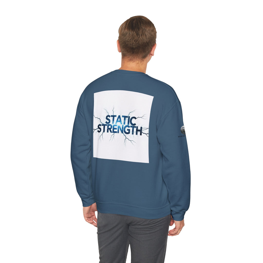 “Static Strength” Crewneck Sweatshirt- Sleeve Print Affirmation