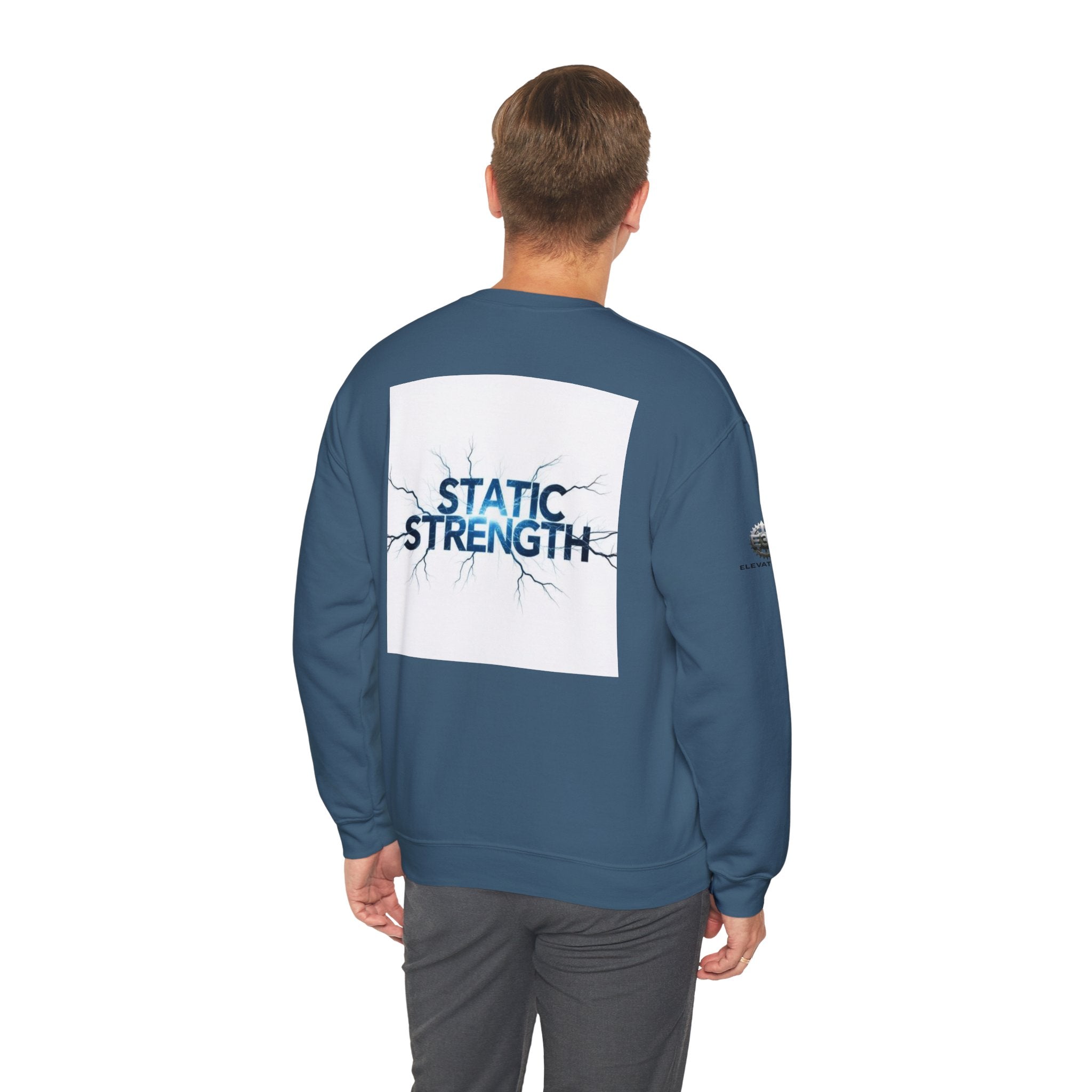 “Static Strength” Crewneck Sweatshirt- Sleeve Print Affirmation