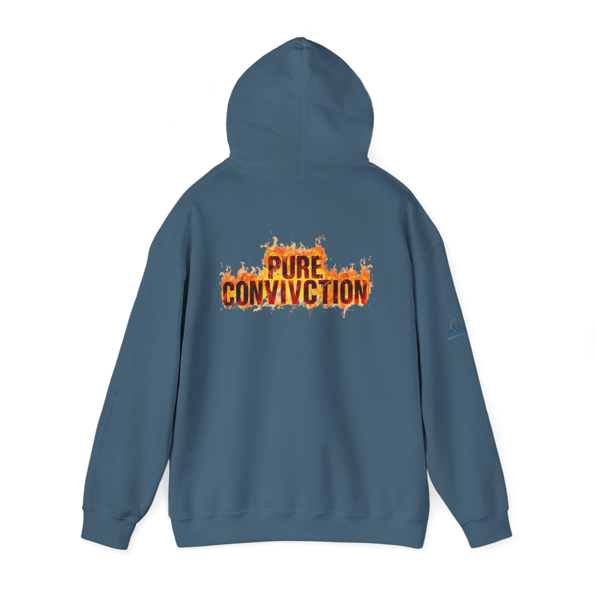 "Pure Conviction" Hoodie  - Sleeve Print Affirmation