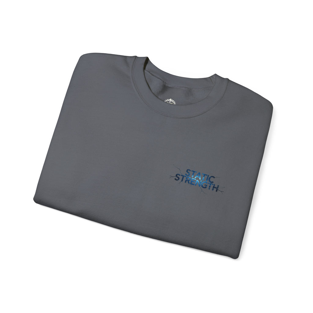“Static Strength” Crewneck Sweatshirt- Sleeve Print Affirmation