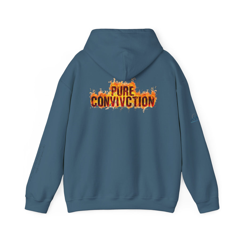 "Pure Conviction" Hoodie  - Sleeve Print Affirmation