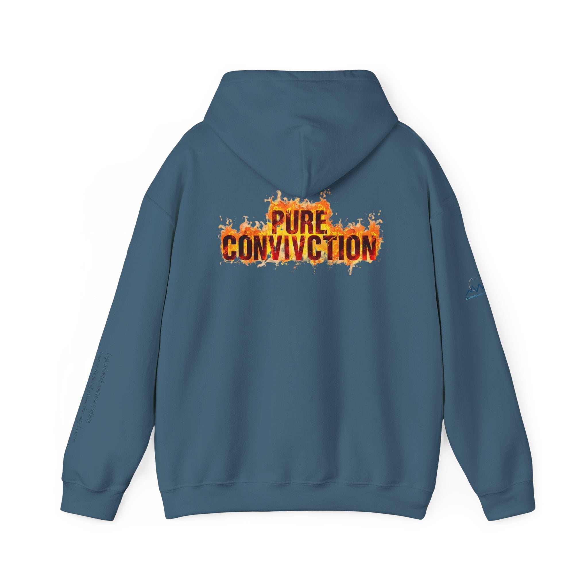 "Pure Conviction" Hoodie  - Sleeve Print Affirmation