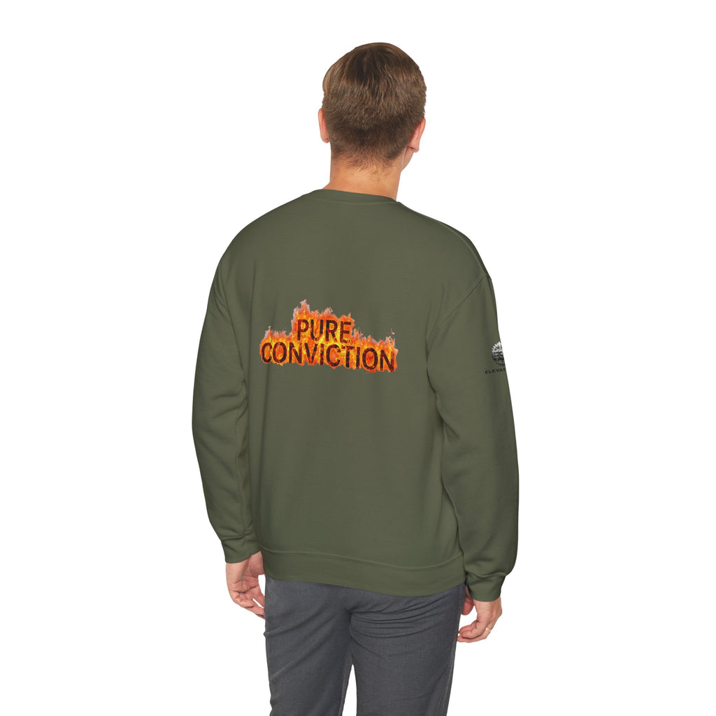 "Pure Conviction” Sweatshirt -Sleeve Print Affirmation