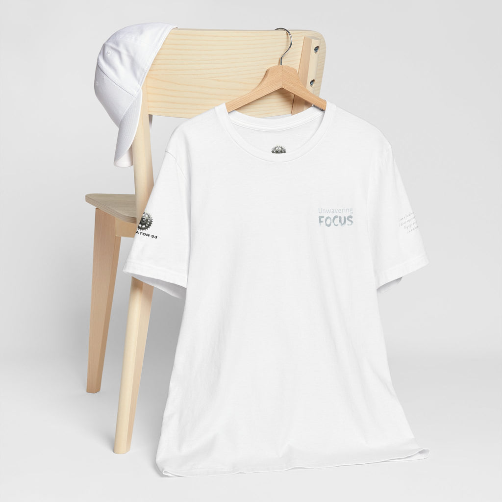 Unwavering Focus Tee — Affirmation Sleeve Graphic T-Shirt