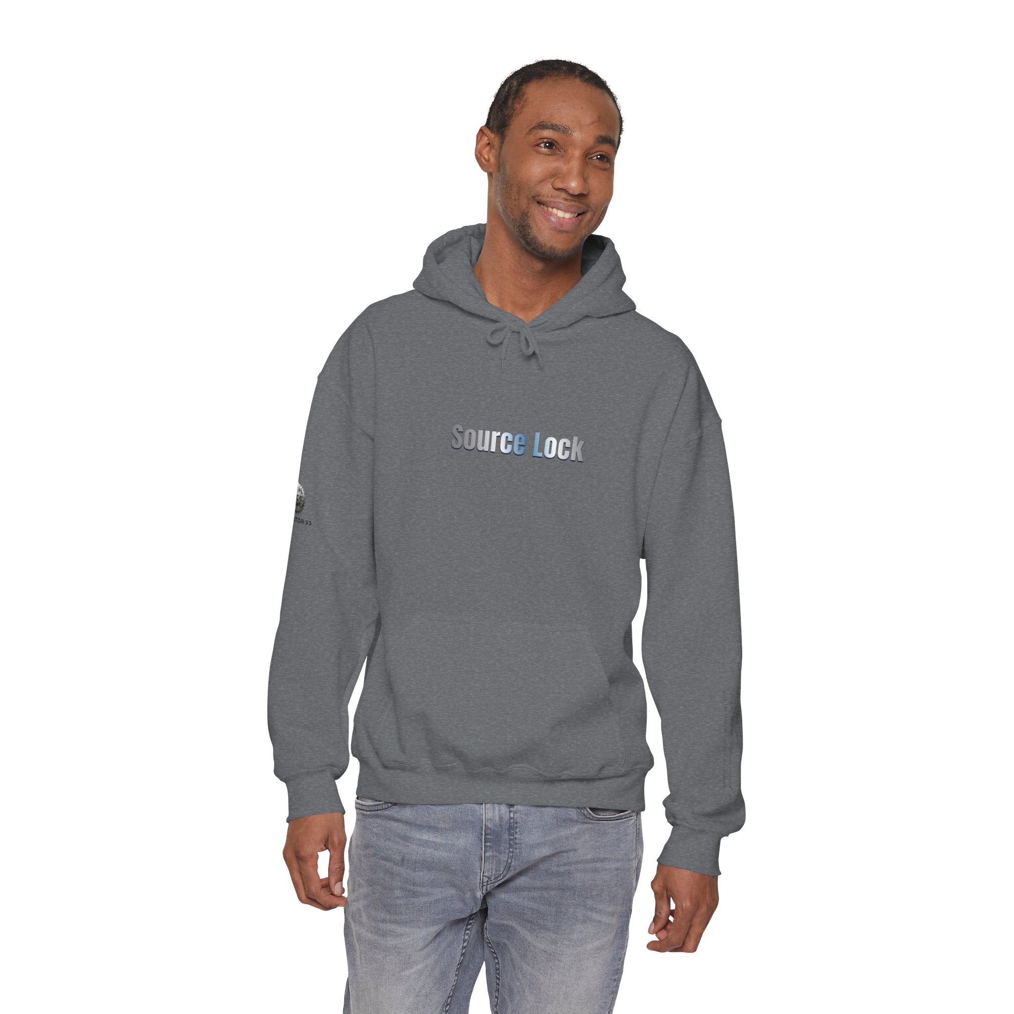 “Source Lock” Hoodie Sweatshirt- Sleeve Print Affirmation