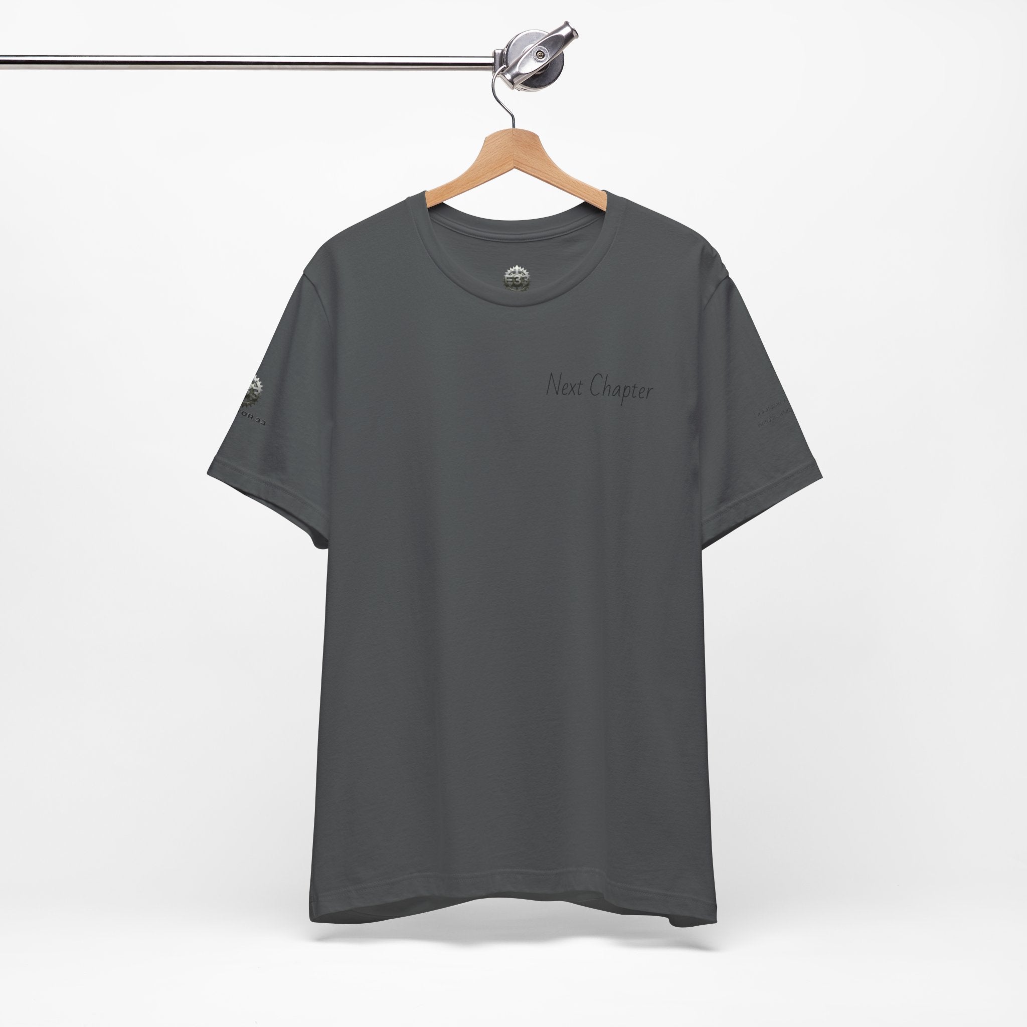 Next Chapter affirmation tee | Graphic open book back, inspirational sleeve text