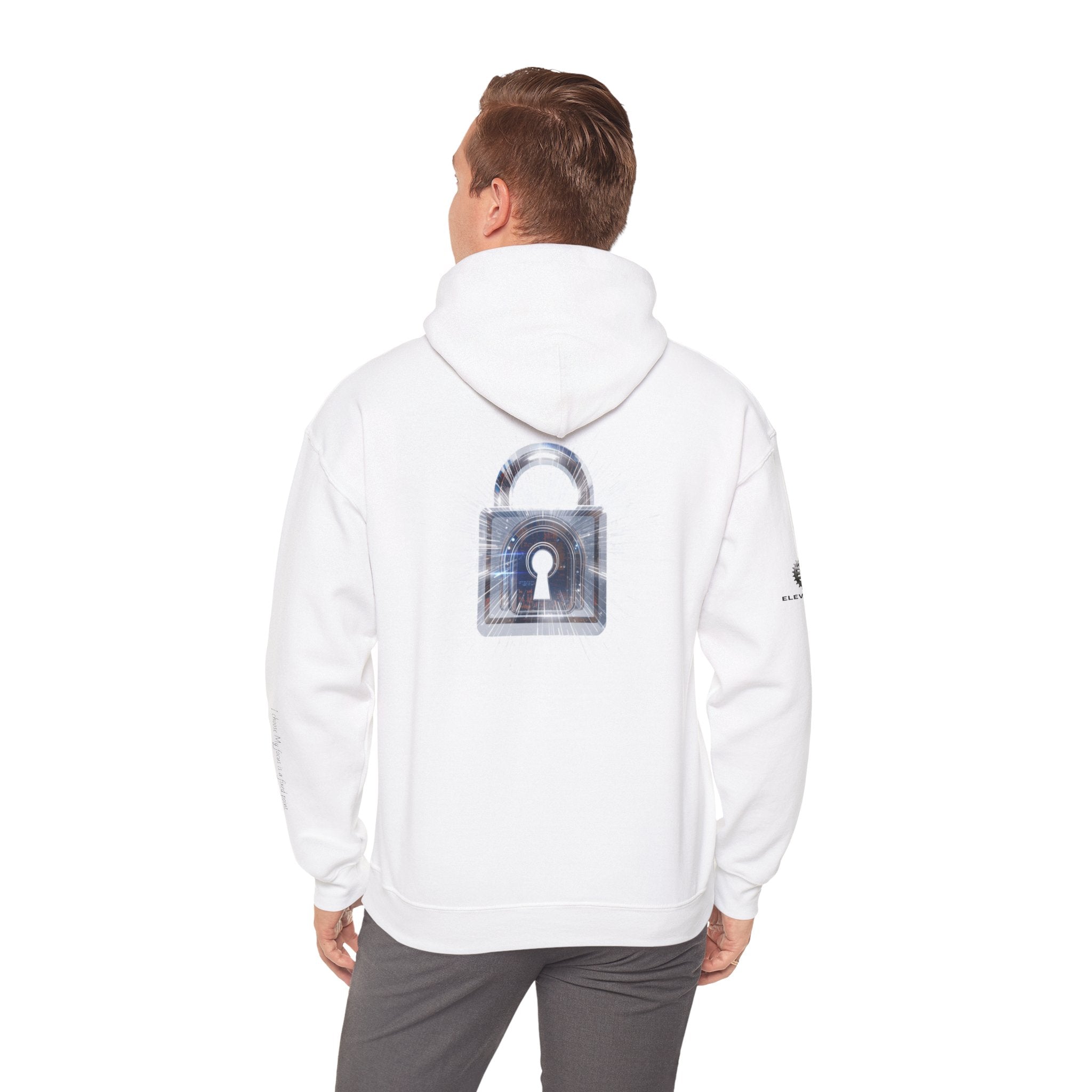 “Source Lock” Hoodie Sweatshirt- Sleeve Print Affirmation