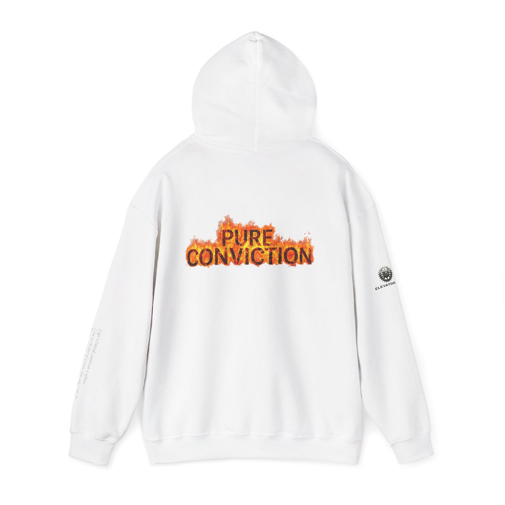 "Pure Conviction" Hoodie  - Sleeve Print Affirmation