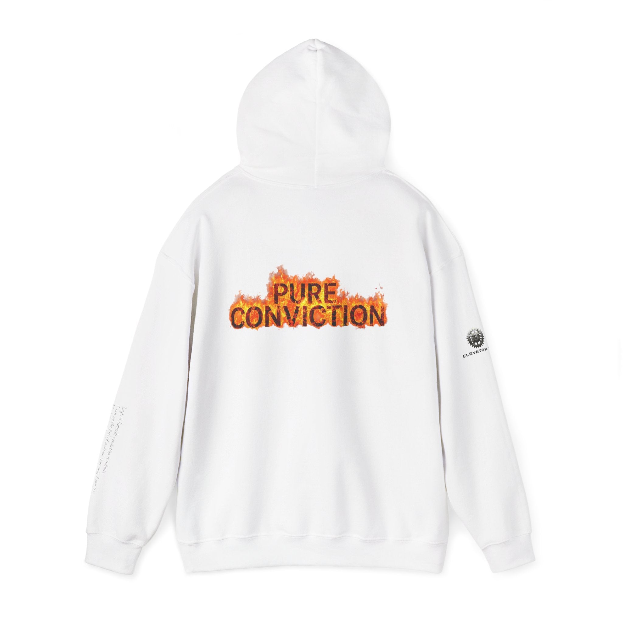 "Pure Conviction" Hoodie  - Sleeve Print Affirmation