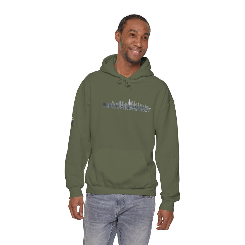 "Inner Architect" Hoodie Sweatshirt- Sleeve Printed Affirmation