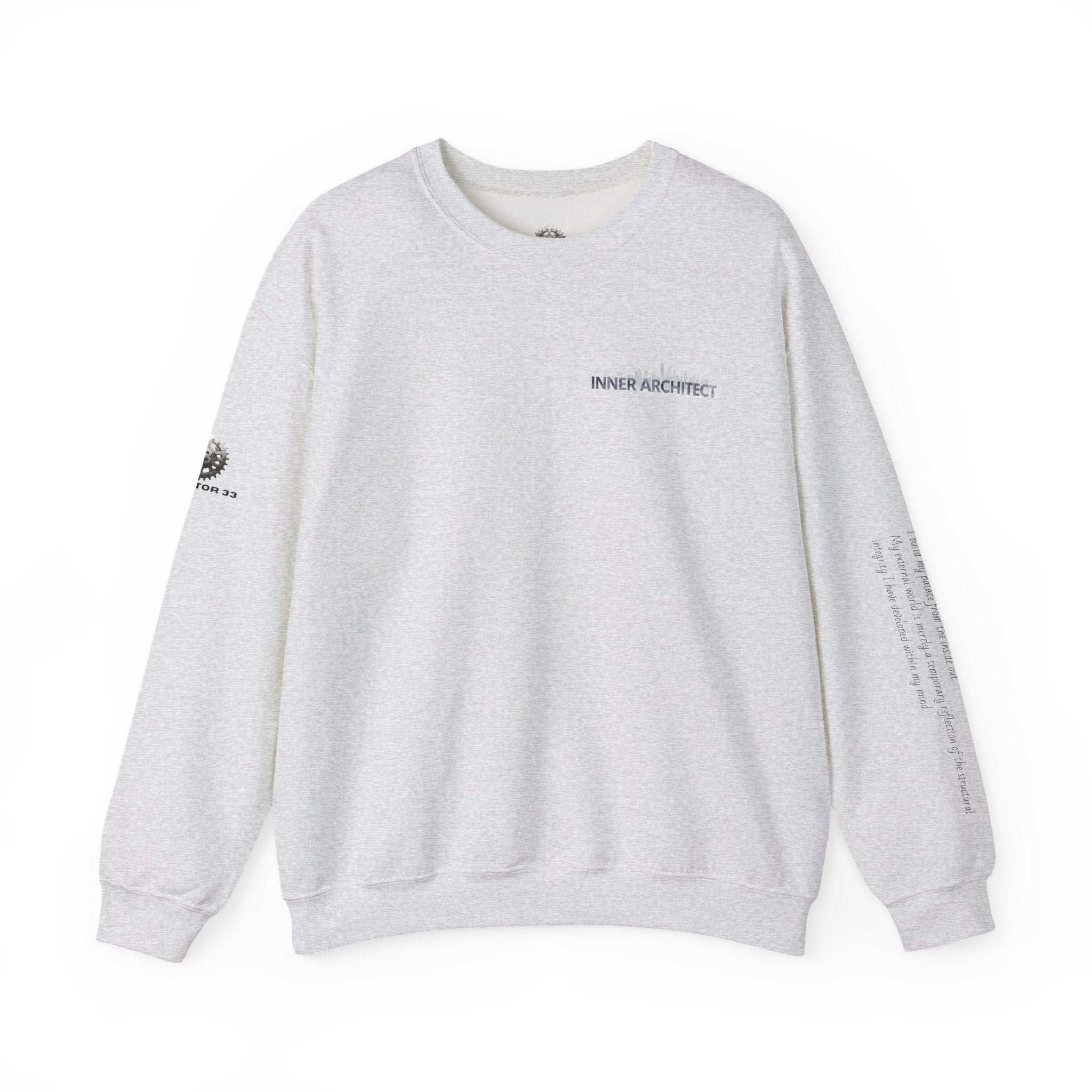 "Inner Architect" Crewneck Sweatshirt- Sleeve Printed Affirmation