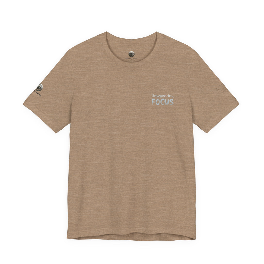 Unwavering Focus Tee — Affirmation Sleeve Graphic T-Shirt