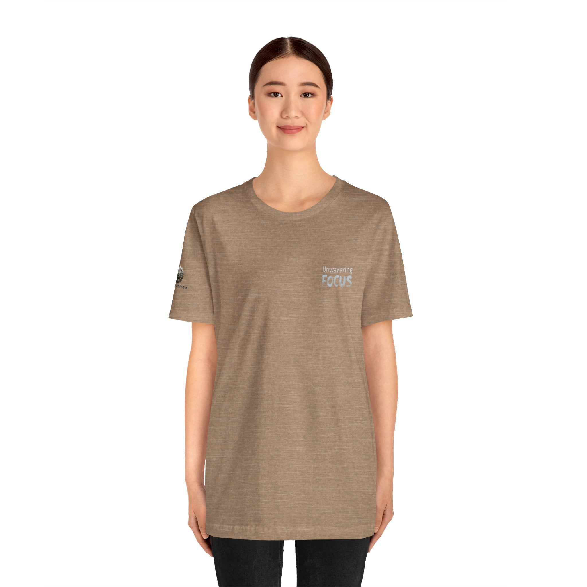 Unwavering Focus Tee — Affirmation Sleeve Graphic T-Shirt