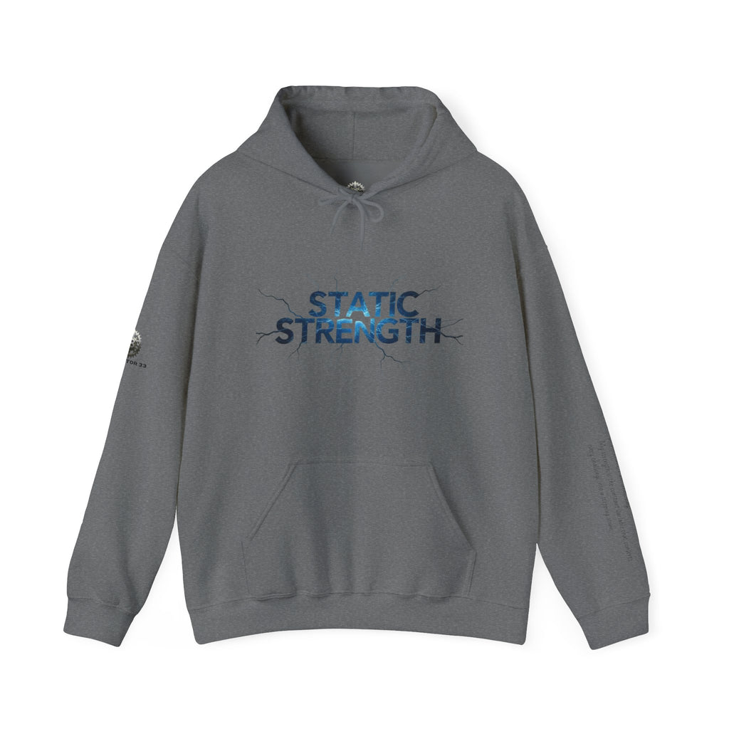 “Static Strength” Hoodie Sweatshirt- Sleeve Print Affirmation