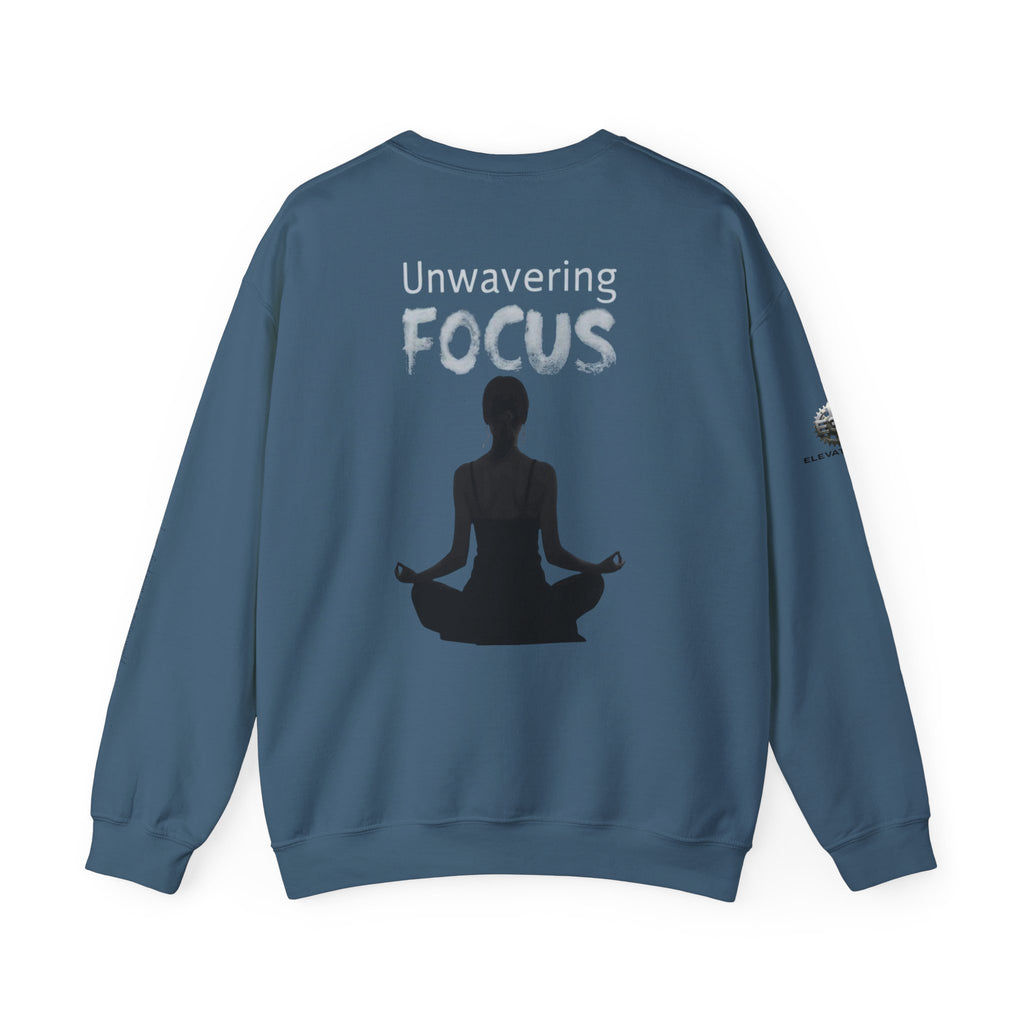 “Unwavering Focus” Crewneck Sweatshirt- Sleeve Print Affirmation