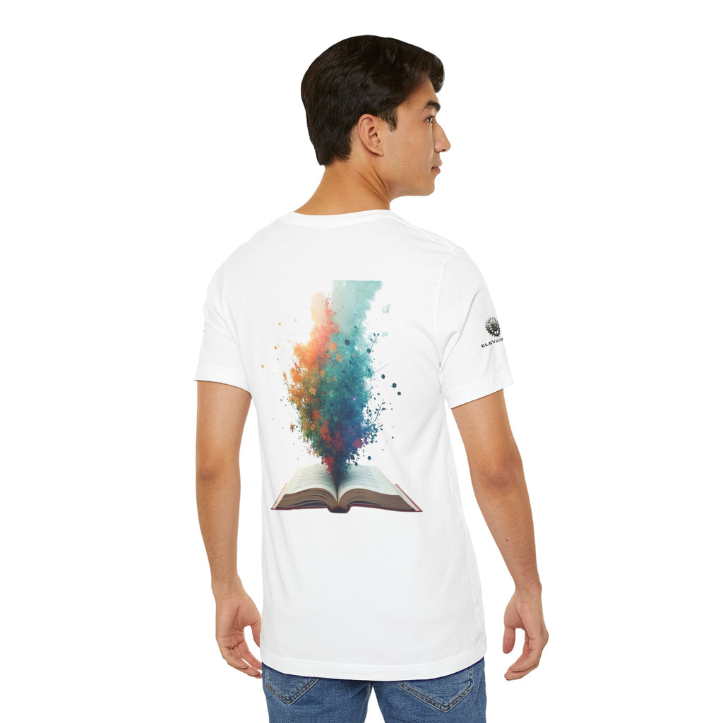 Next Chapter affirmation tee | Graphic open book back, inspirational sleeve text