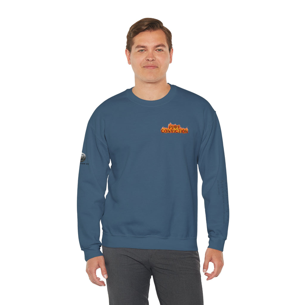 "Pure Conviction” Sweatshirt -Sleeve Print Affirmation