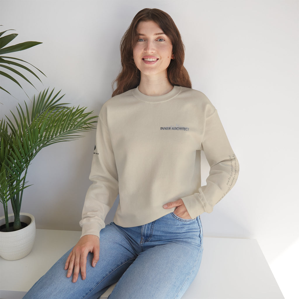 "Inner Architect" Crewneck Sweatshirt- Sleeve Printed Affirmation