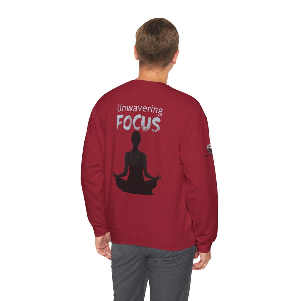 “Unwavering Focus” Crewneck Sweatshirt- Sleeve Print Affirmation