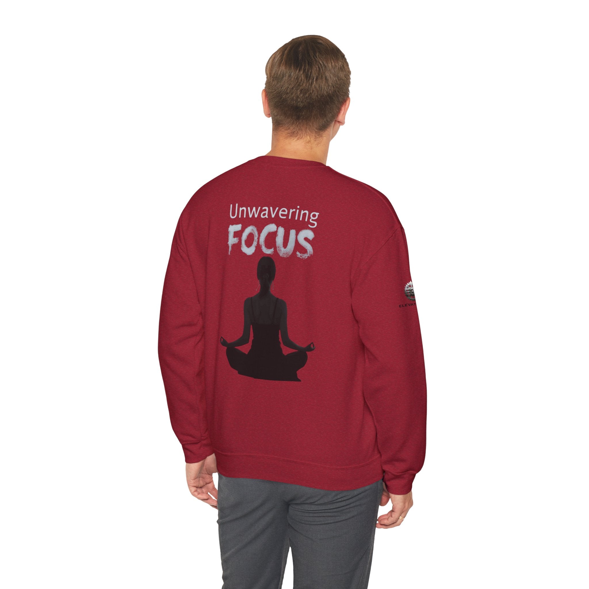 “Unwavering Focus” Crewneck Sweatshirt- Sleeve Print Affirmation