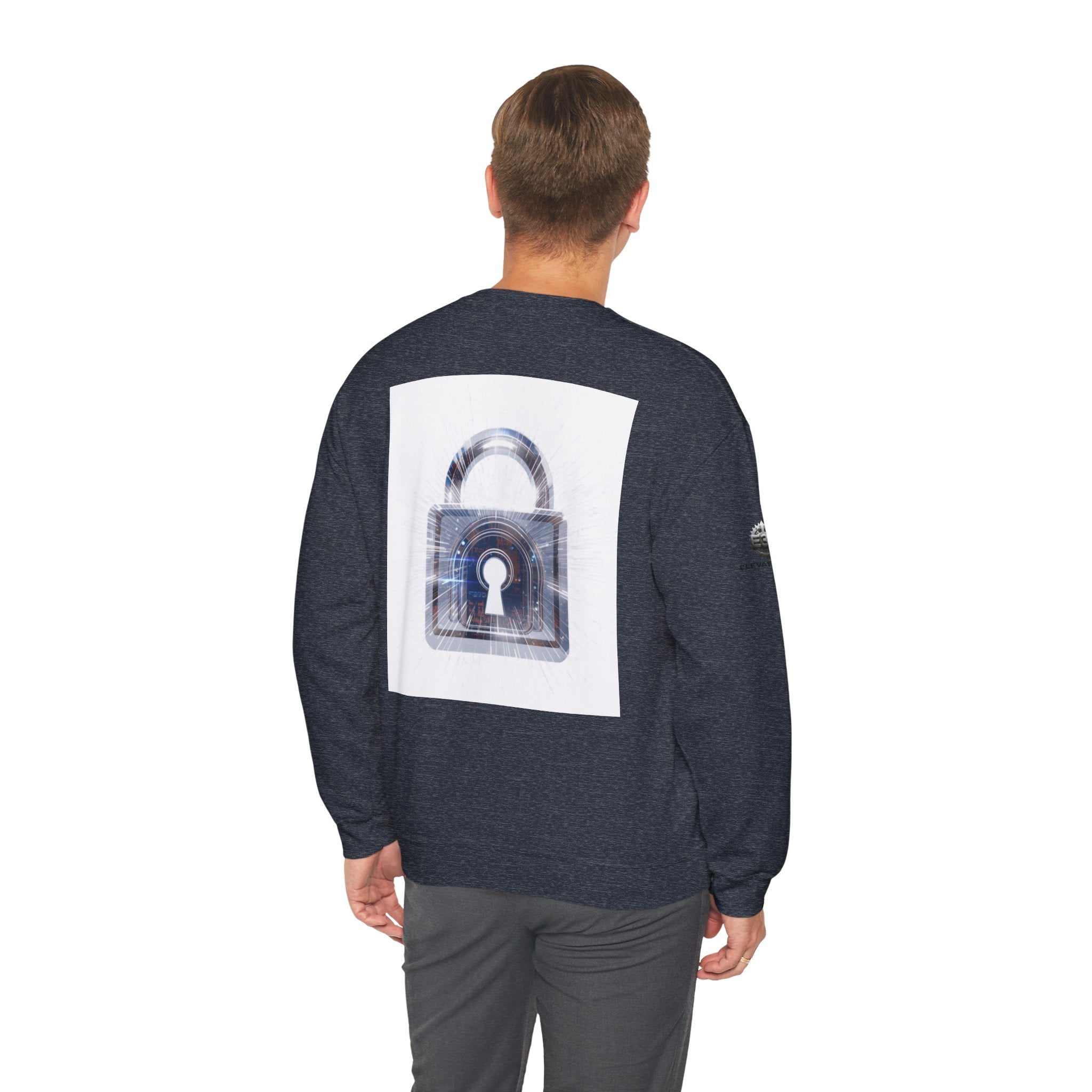 “Source Lock” Crewneck Sweatshirt- Sleeve Print Affirmation