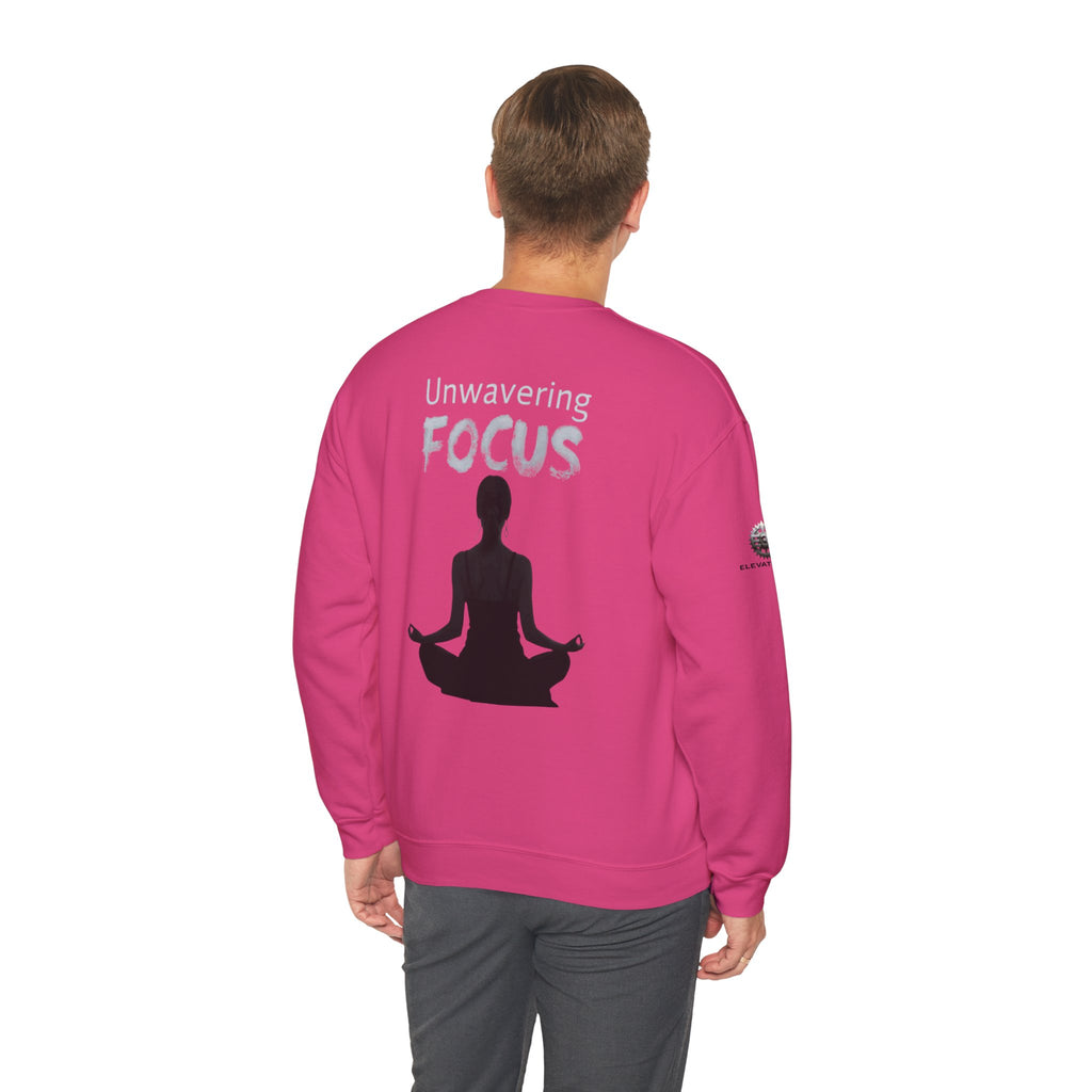 “Unwavering Focus” Crewneck Sweatshirt- Sleeve Print Affirmation